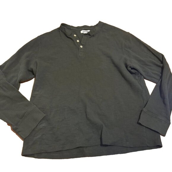 Goodthreads Men's Long-Sleeve Slub Thermal Olive Green Size XXLT - Picture 3 of 7